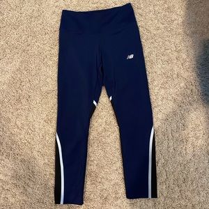 Navy blue and black New Balance workout leggings